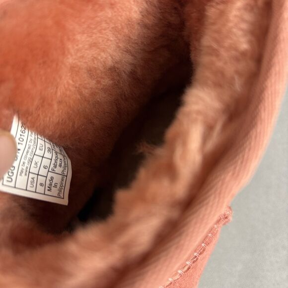 New Womens UGG Australia Boots Sz 8 Classic Mini Pinkish Red (Clay Pot) Booties - Picture 14 of 15